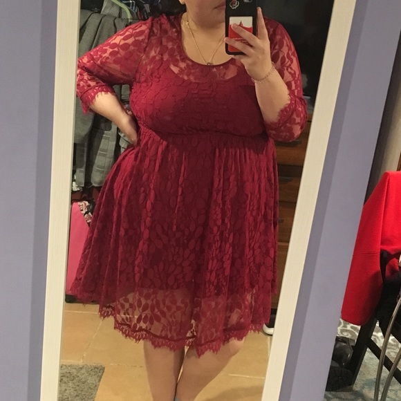 red lace dress size 18